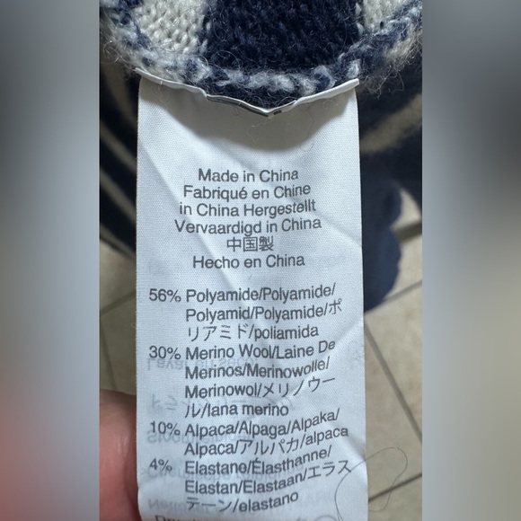 Madewell Walker Open Cardigan Dark Nightfall Chic Striped Wool Alpaca Women’s M - Picture 7 of 7